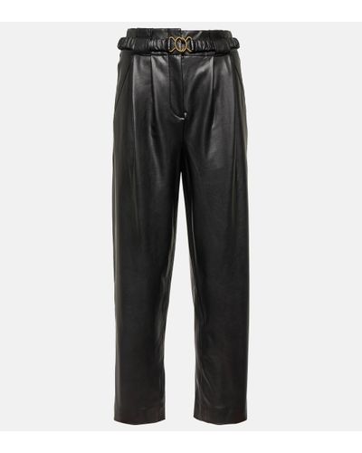 Veronica Beard Coolidge Faux Leather Trousers - Grey