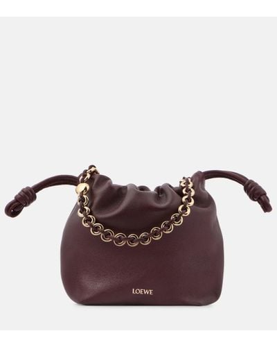Loewe Flamenco Mini Leather Shoulder Bag - Brown