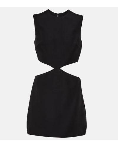 Valentino Cutout Wool And Silk Minidress - Black