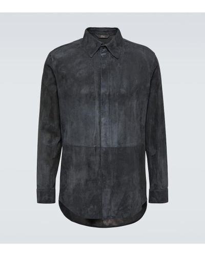 Brioni Leather Overshirt - Black