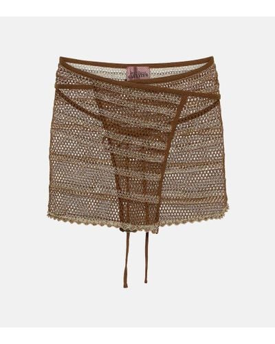 Jean Paul Gaultier X KNWLS minifalda envolvente de croche - Marrón