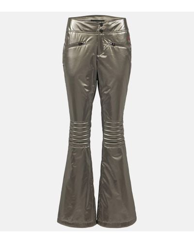 Perfect Moment Aurora Low-rise Metallic Flared Ski Trousers - Grey