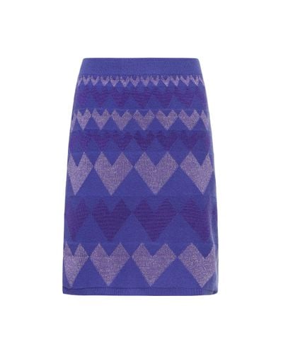 Diane von Furstenberg Ariella Jacquard Wool-blend Miniskirt - Purple