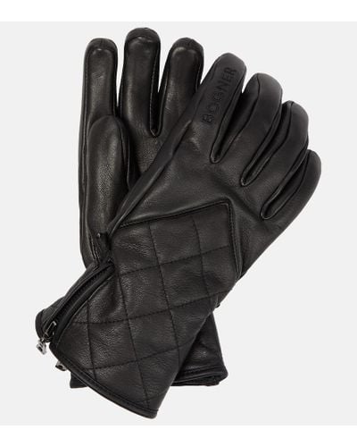 Bogner Dana Quilted Leather Gloves - Black