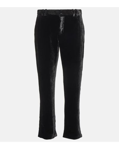 Balmain Pantaloni cropped in velluto - Nero