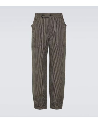 Visvim Carrol Wool And Linen Wide-leg Pants - Gray