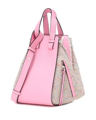 Loewe Hammock Tweed Small Shoulder Bag - Pink
