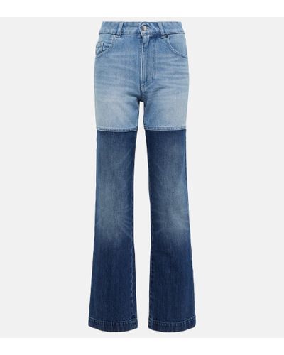 Peter Do Jeans regular a vita alta con patchwork - Blu