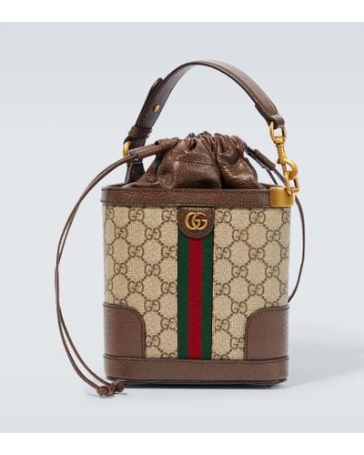 Gucci Bucket-Bag Ophidia GG aus Canvas - Braun