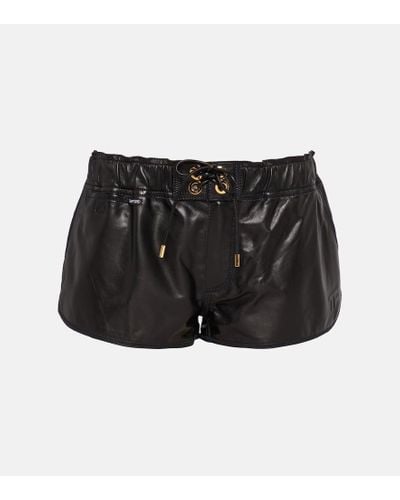 Tom Ford Leather Micro Shorts - Black