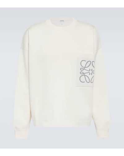 Loewe Sweatshirt Anagram aus einem Baumwollgemisch - Weiß
