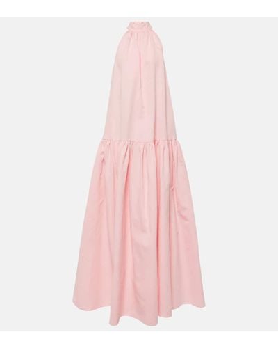 STAUD Marlowe Tiered Poplin Maxi Dress - Pink