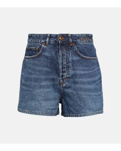 Chloé Shorts di jeans a vita alta - Blu