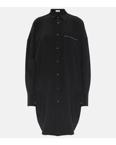 Brunello Cucinelli Oversized Cotton Shirt - Black