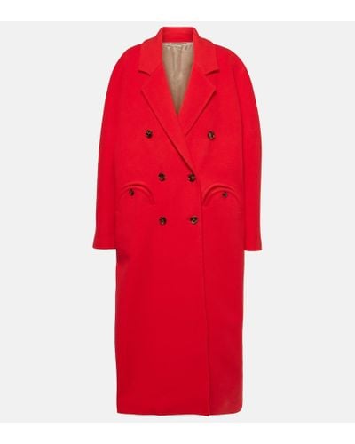 Blazé Milano Alhambra Moroseta Virgin Wool Coat - Red