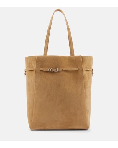 Givenchy Voyou Medium Suede Tote Bag - Natural