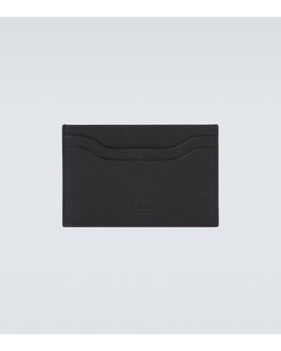 Loro Piana Extra Double Leather Card Holder - Black