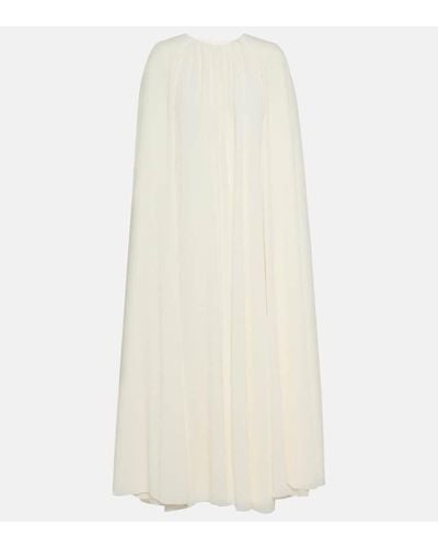 Emilia Wickstead Novia - vestido midi Olivette con capa - Blanco