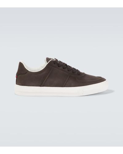 Moncler New York Leather Sneakers - Brown