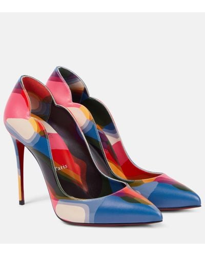 Christian Louboutin Hot Chick 100 Printed Leather Court Shoes - Blue