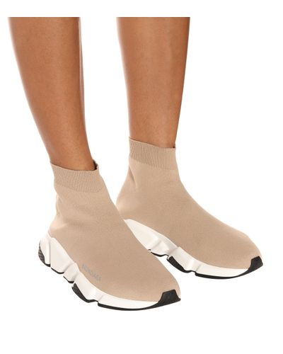 Balenciaga Neoprene Speed Sneakers in Beige (Natural) - Lyst
