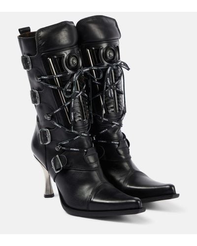 Vetements Protector Leather Knee-high Boots - Black