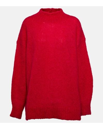 Isabel Marant Idol Mohair-blend Mockneck Sweater - Red
