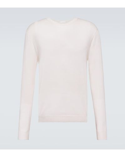 Lardini Wool, Silk, And Cashmere Sweater - White