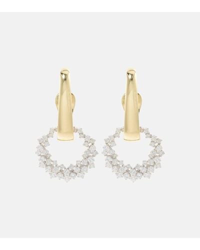 YEPREM Golden Strada 18kt Gold Drop Earrings With Diamonds - Metallic