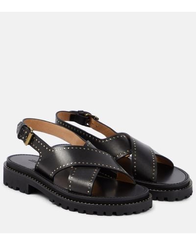 Isabel Marant Baem Studded Leather Sandals - Black