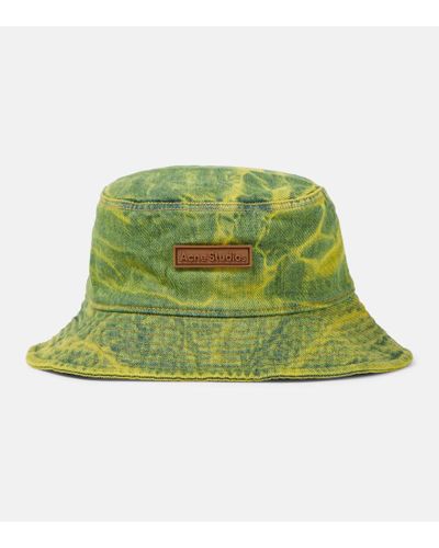 Acne Studios Sombrero de pescador de denim con logo - Verde