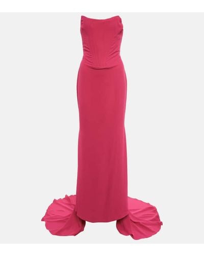 GIUSEPPE DI MORABITO Strapless Crepe Gown - Pink