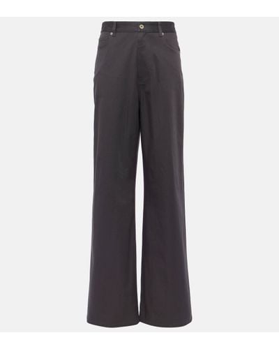Loewe High-rise Cotton Drill Wide-leg Trousers - Blue