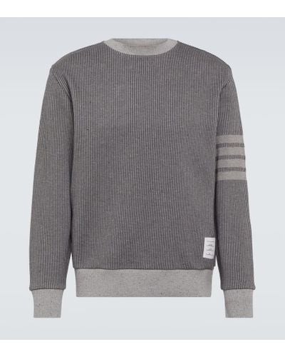 Thom Browne 4-bar Cotton Sweatshirt - Gray