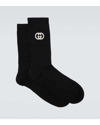 Gucci Socken aus Baumwollmischung mit GG - Schwarz