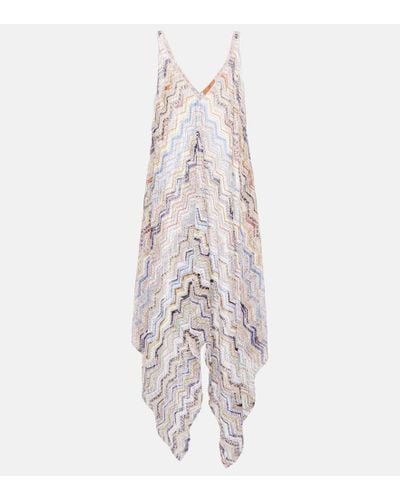 Missoni Vestido de playa de lame en zigzag - Blanco