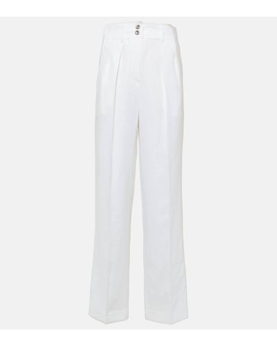 Loro Piana Linen Wide-leg Trousers - White