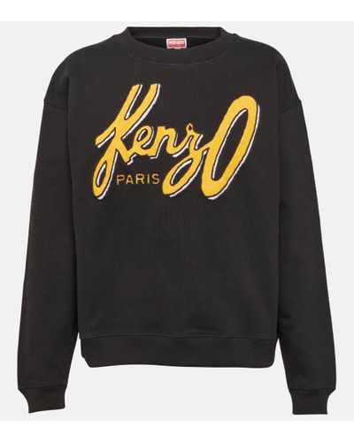 KENZO Logo Cotton Jersey Sweatshirt - Grey