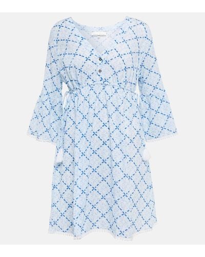 Heidi Klein Grand Cayman Cotton Kaftan Dress - Blue