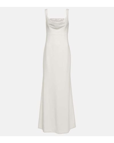 Roland Mouret Embellished Crepe Gown - White