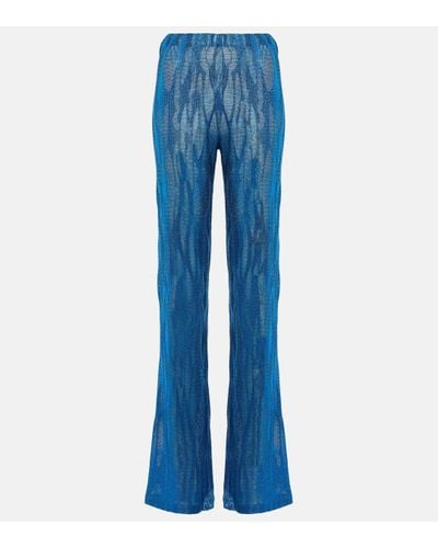 Missoni Jacquard High-rise Wide-leg Trousers - Blue