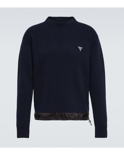 Prada Pullover in lana e cashmere - Blu