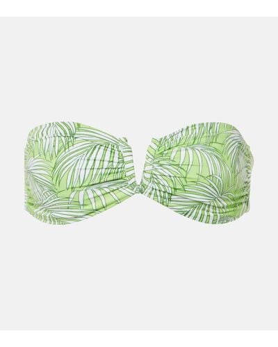 Melissa Odabash Alba Printed Bandeau Bikini Top - Green