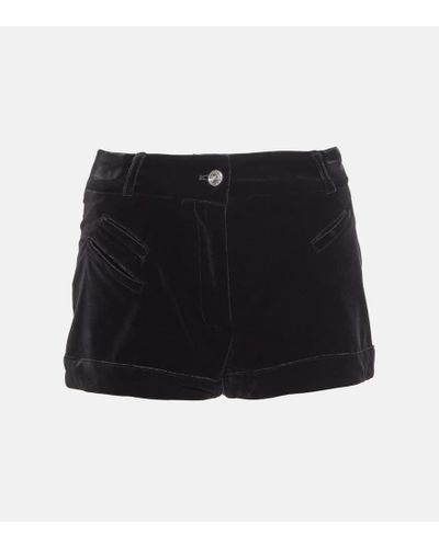 Etro Shorts de terciopelo de algodon - Negro