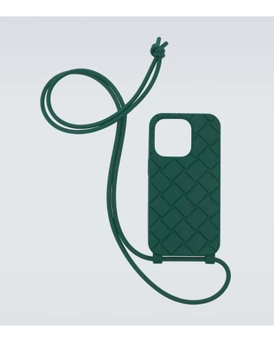 Bottega Veneta Custodia per iPhone 14 Pro con tracolla - Verde