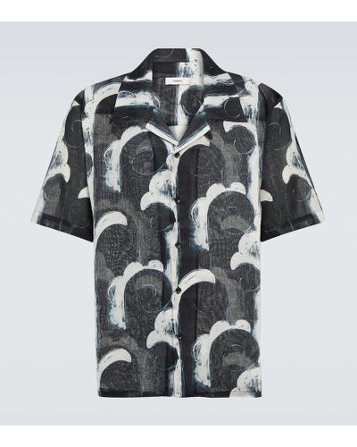 Commas Camisa bowling de gasa de algodon - Negro