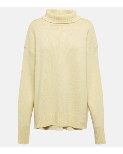 Jil Sander Cashmere And Cotton Blend Sweater - Yellow