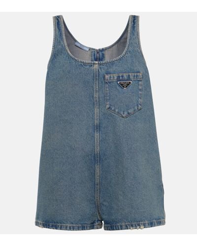 Prada Combi-short en jean - Bleu