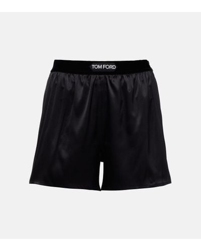 Tom Ford Shorts in raso di misto seta - Nero