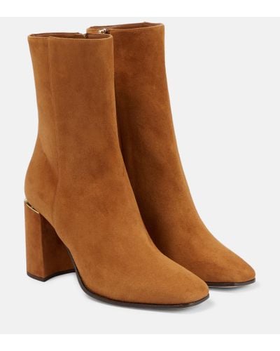 Jimmy Choo Ankle Boots Loren 85 aus Veloursleder - Braun